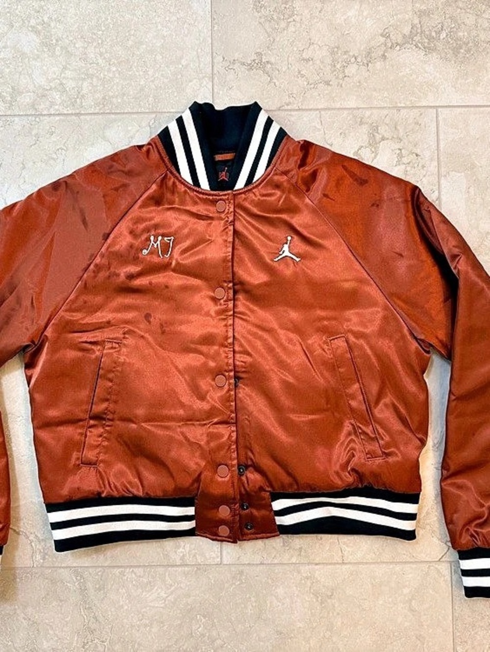 Jordan Women's  Varsity Jacket Rust & Black Small